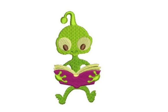 Alien Reading a Book