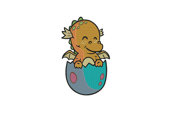 Baby Dragon Embroidery Design