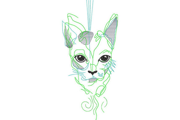 Cat Outline with Big Eyes