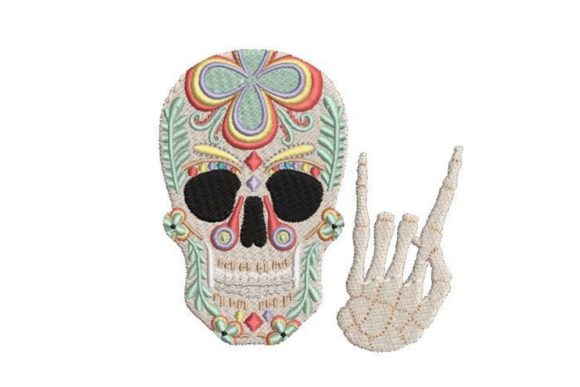 Sugar Skull with Hand Hornes