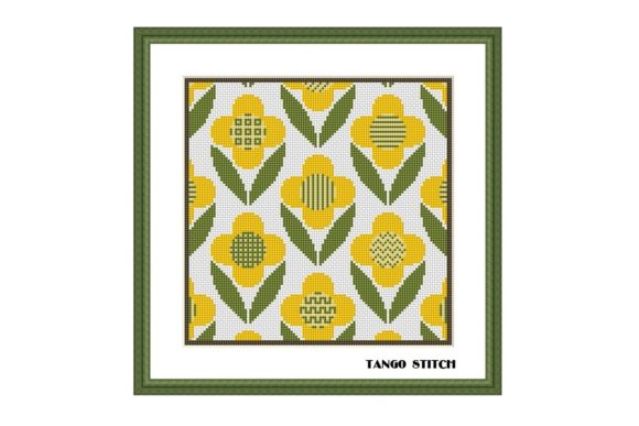 Yellow Flower Cross Stitch Ornament
